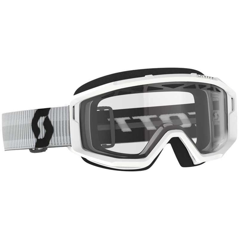 Gogle motocrossowe SCOTT Primal Enduro w kolorze białym z przezroczystą pleksiglasem