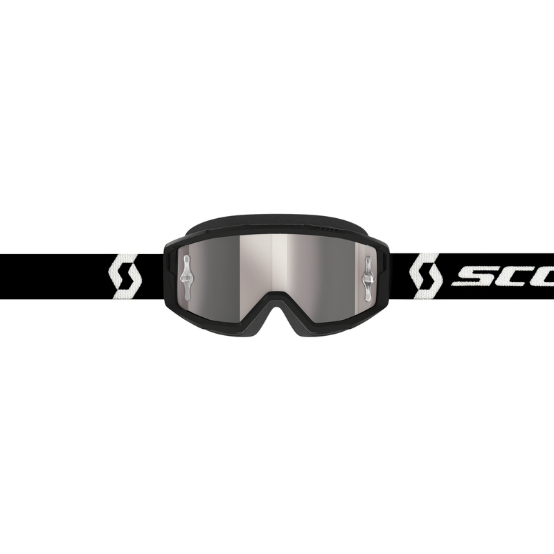 Gogle crossowe SCOTT Primal CH czarno-białe z chromowaną, srebrną plexi