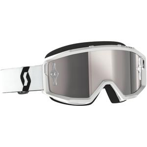 Gogle motocrossowe SCOTT Primal CH białe z chromowaną plexi w kolorze srebrnym