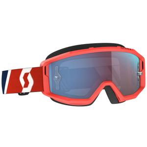 Gogle motocrossowe SCOTT Primal CH czerwono-niebieskie z chromowaną niebieską plexi
