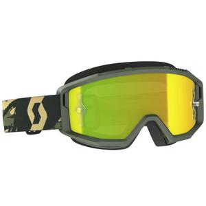 Gogle motocrossowe SCOTT Primal CH w kolorze camo khaki z chromowaną żółtą plexi