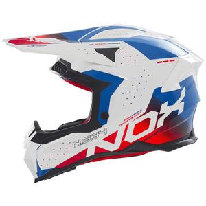 Kask motocrossowy NOX N634 biało-niebiesko-czerwony