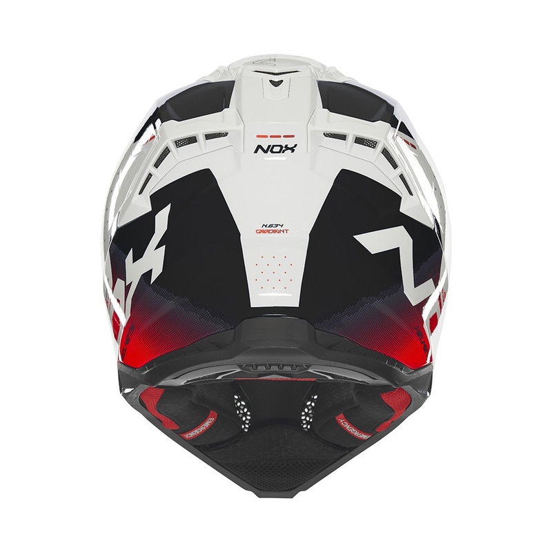 Kask motocrossowy NOX N634 biało-czarno-czerwony