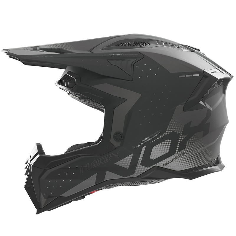 Kask motocrossowy NOX N634 matowy czarno-srebrny