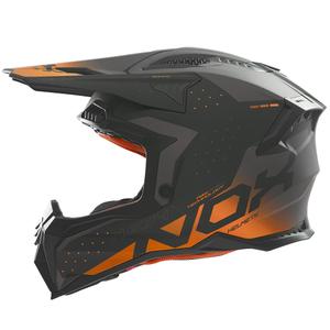 Kask motocrossowy NOX N634 matowy czarno-pomarańczowy