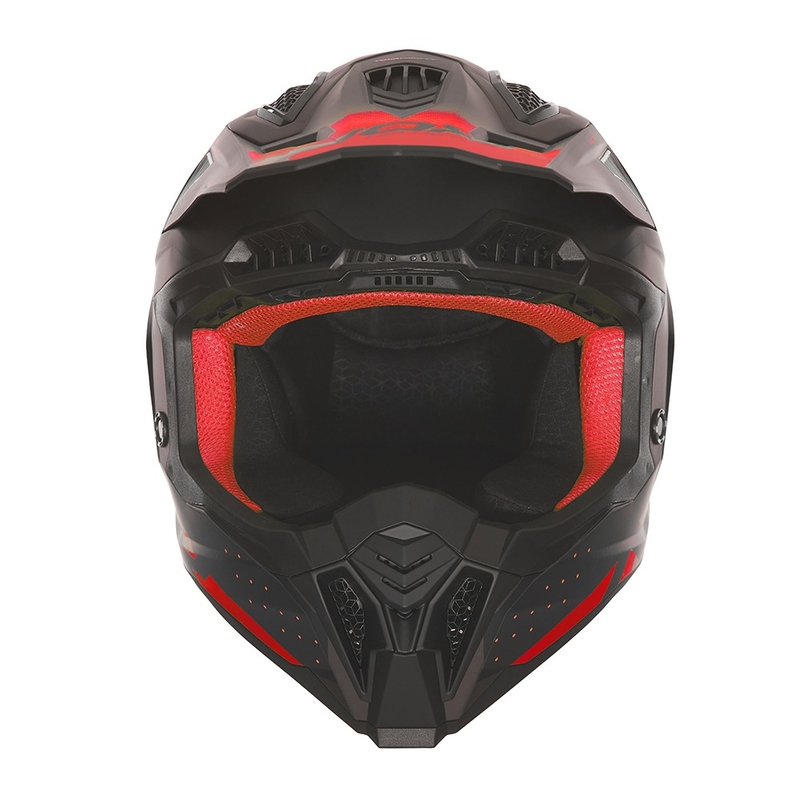 Kask motocrossowy NOX N634 matowy czarno-czerwony