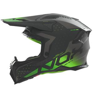 Kask motocrossowy NOX N634 matowy czarno-zielony