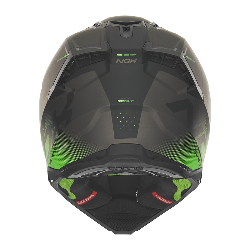 Kask motocrossowy NOX N634 matowy czarno-zielony
