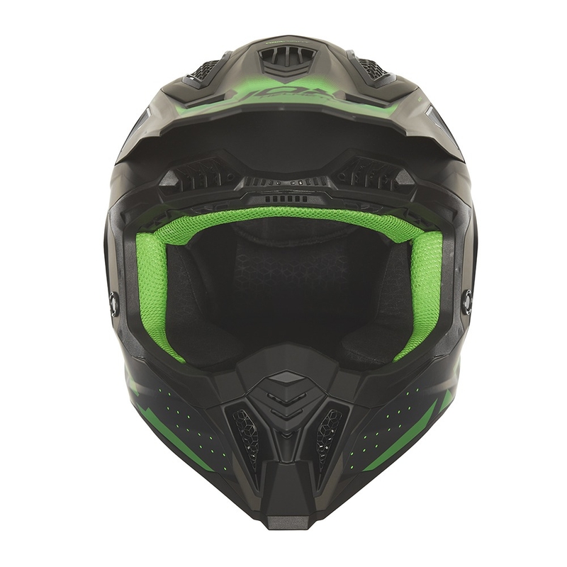 Kask motocrossowy NOX N634 matowy czarno-zielony