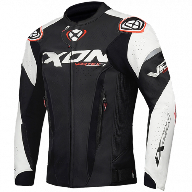 Skórzana kurtka motocyklowa IXON Vortex 3 czarno-biała