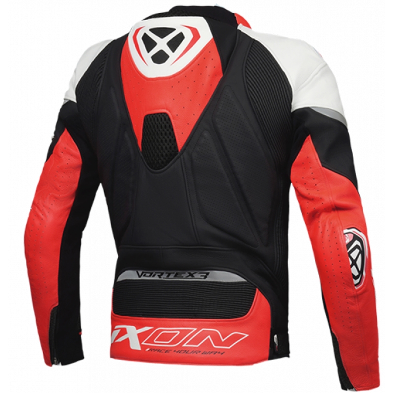 Skórzana kurtka motocyklowa IXON Vortex 3 czarno-biało-czerwona