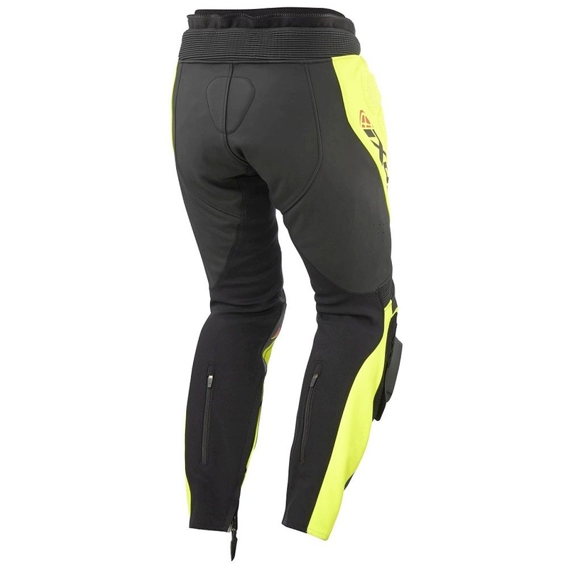 Skórzane spodnie motocyklowe IXON Vortex 3 czarno-fluo żółte