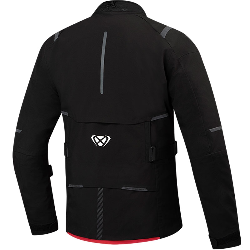 Kurtka motocyklowa IXON M-Skeid czarno-fluo-czerwona
