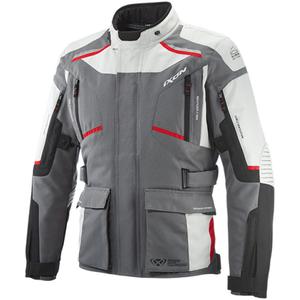 Kurtka motocyklowa IXON Midgard w kolorze szaro-czarno-czerwonym
