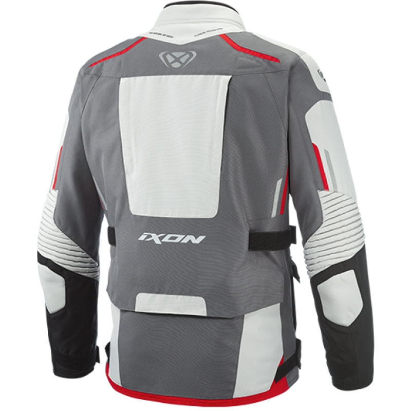 Kurtka motocyklowa IXON Midgard w kolorze szaro-czarno-czerwonym