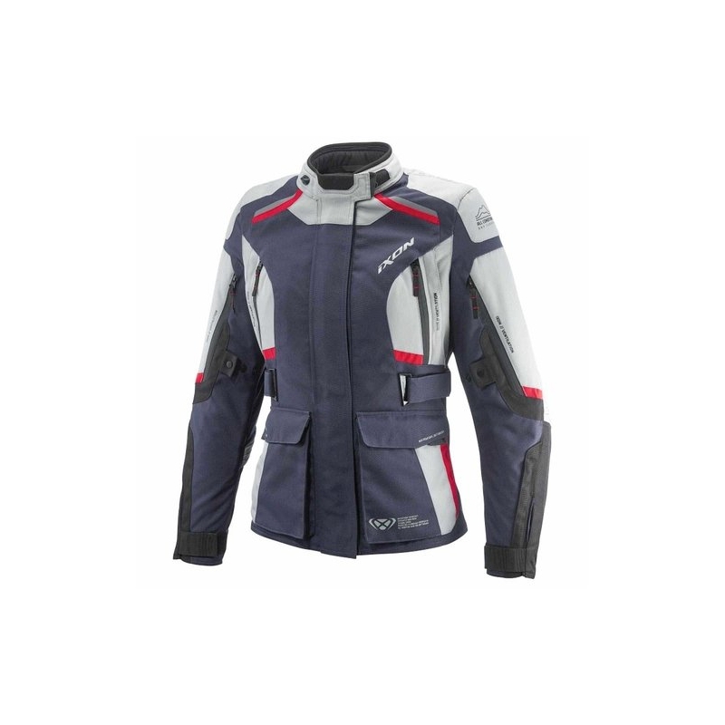 Damska kurtka motocyklowa IXON Midgard w kolorze szaro-niebiesko-czarnym