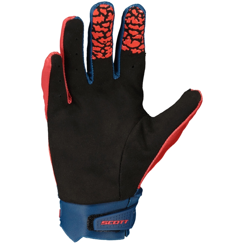 Dziecięce rękawice motocrossowe SCOTT EVO TRACK niebiesko-neonowo-czerwone