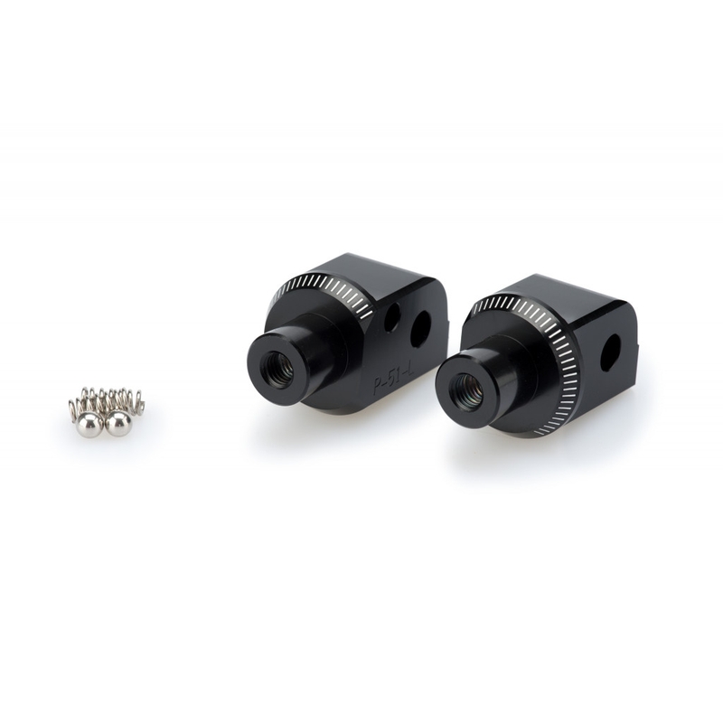 Footpeg adapters PUIG black for KTM Duke 390 2017-2023, KTM Duke 125 2011-2023