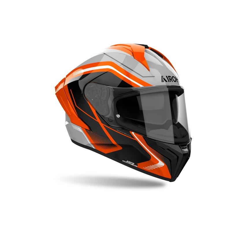 Airoh MATRYX Szeroki kask motocyklowy integralny błyszczący pomarańczowy