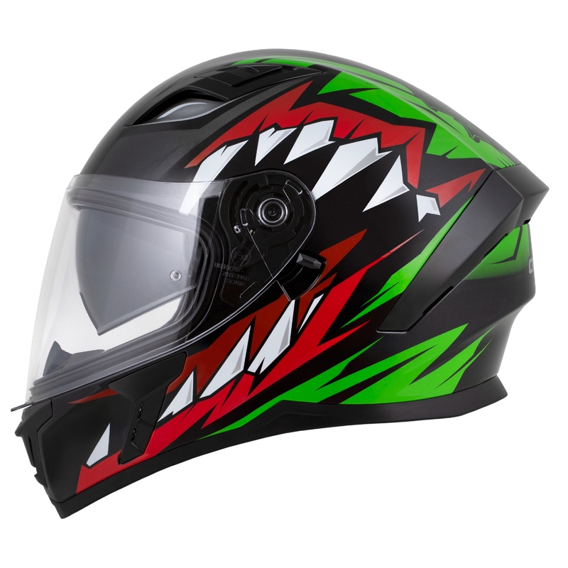 Cassida Orbit Strix kask integralny czerwono-zielono-szaro-biało-czarny