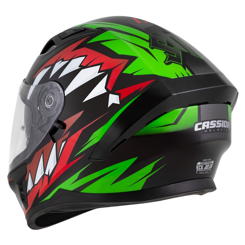 Cassida Orbit Strix kask integralny czerwono-zielono-szaro-biało-czarny