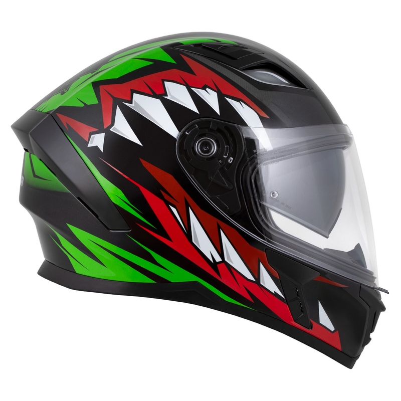 Cassida Orbit Strix kask integralny czerwono-zielono-szaro-biało-czarny