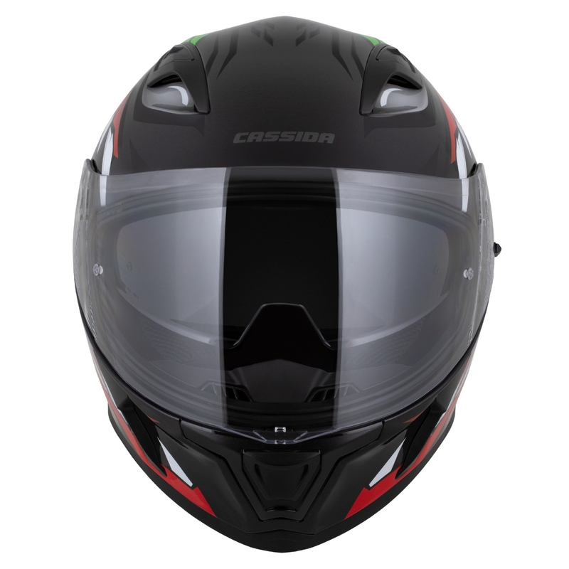 Cassida Orbit Strix kask integralny czerwono-zielono-szaro-biało-czarny
