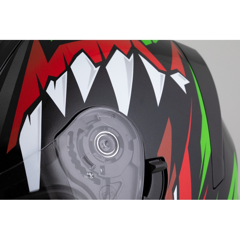 Cassida Orbit Strix kask integralny czerwono-zielono-szaro-biało-czarny