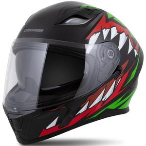 Cassida Orbit Strix kask integralny czerwono-zielono-szaro-biało-czarny