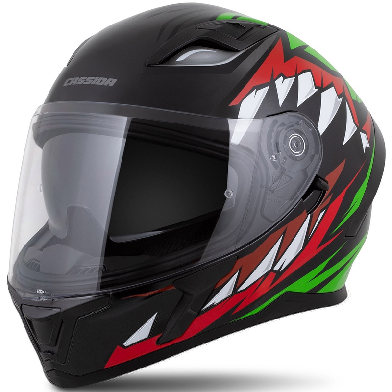 Cassida Orbit Strix kask integralny czerwono-zielono-szaro-biało-czarny