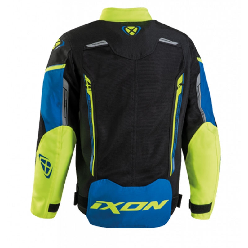 Kurtka motocyklowa dziecięca IXON Striker Air czarno-niebiesko-żółta