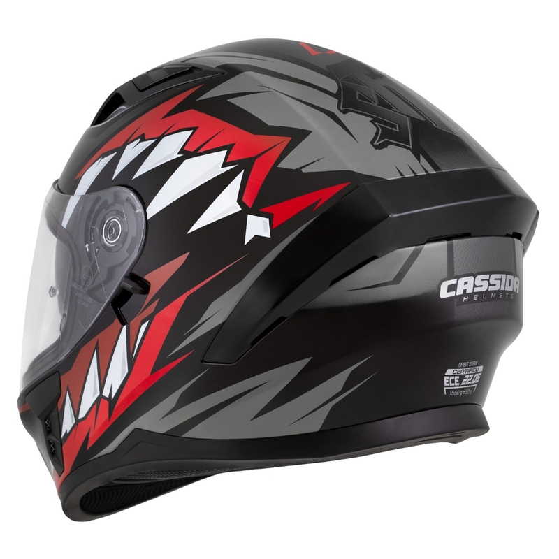 Cassida Orbit Strix kask integralny czerwono-szaro-biało-czarny