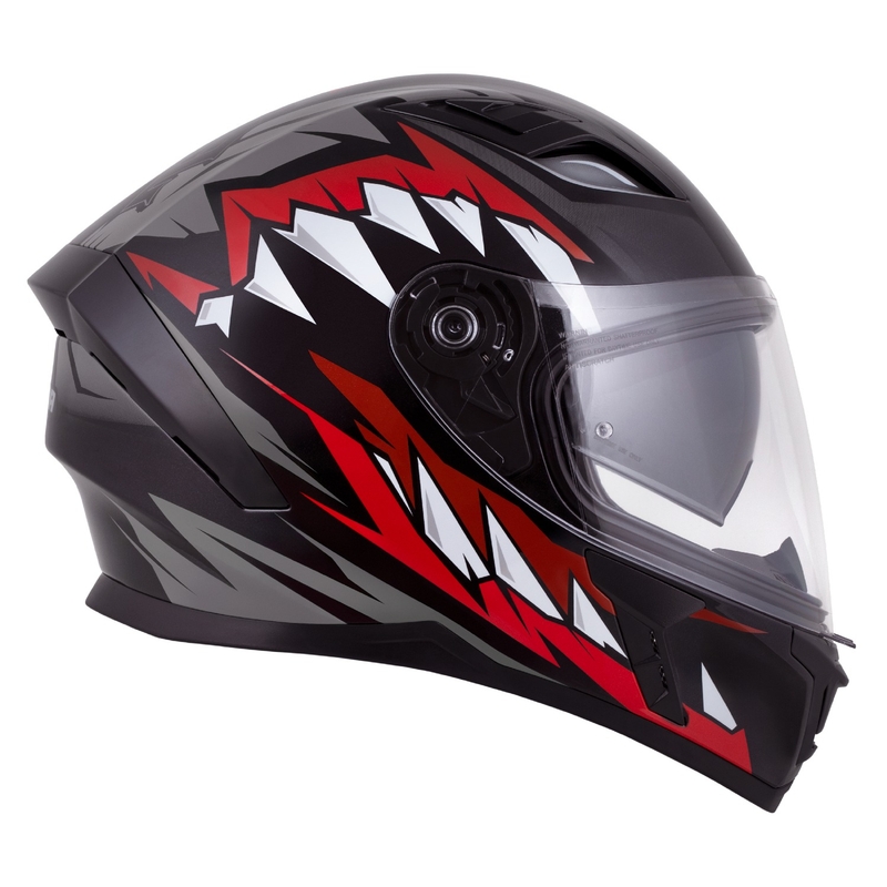 Cassida Orbit Strix kask integralny czerwono-szaro-biało-czarny