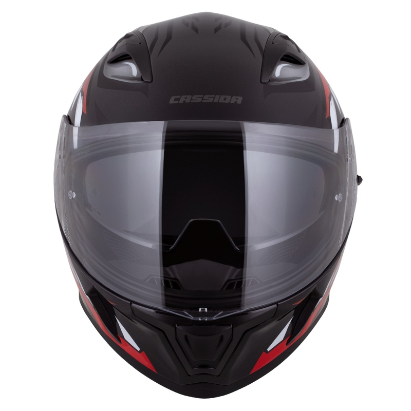 Cassida Orbit Strix kask integralny czerwono-szaro-biało-czarny