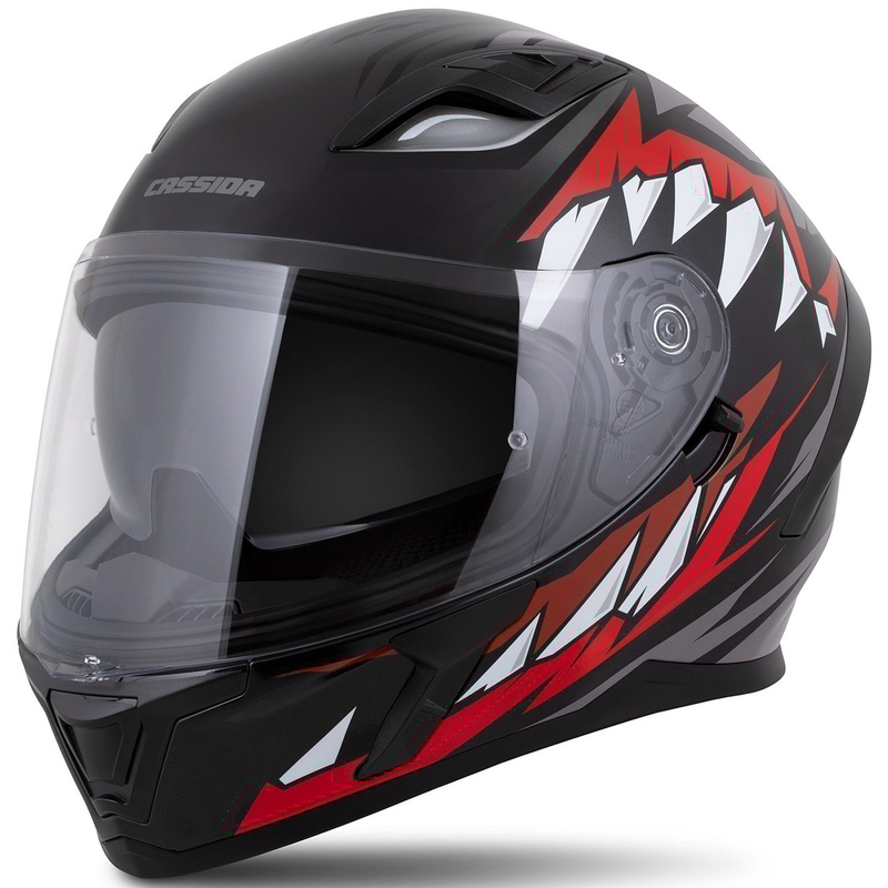 Cassida Orbit Strix kask integralny czerwono-szaro-biało-czarny