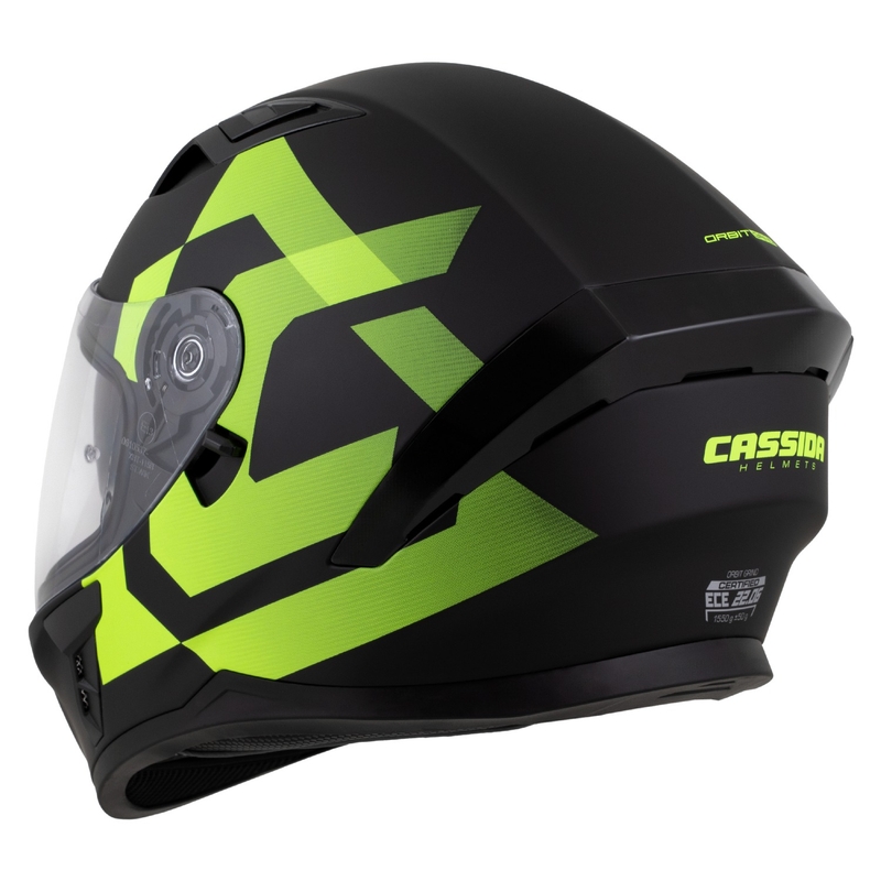 Kask integralny Cassida Orbit Grind matowy czarny-fluorescencyjny żółty