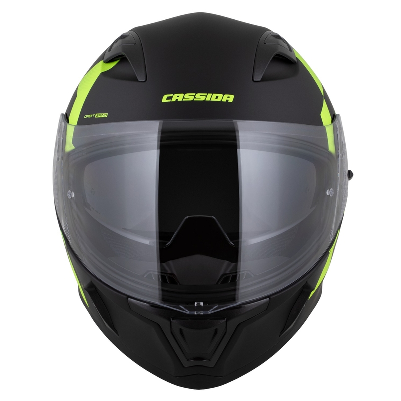 Kask integralny Cassida Orbit Grind matowy czarny-fluorescencyjny żółty
