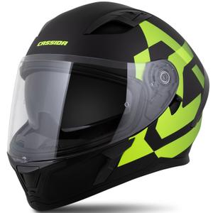 Kask integralny Cassida Orbit Grind matowy czarny-fluorescencyjny żółty