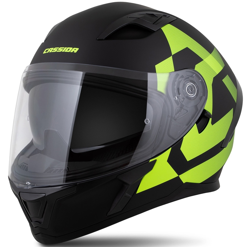 Kask integralny Cassida Orbit Grind matowy czarny-fluorescencyjny żółty
