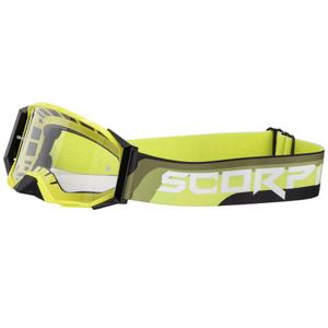 Gogle motocrossowe Scorpion E24 fluo żółto-czarne z przezroczystym pleksiglasem