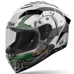 Kask motocyklowy integralny Airoh CONNOR Alligator błyszczący biało-zielony