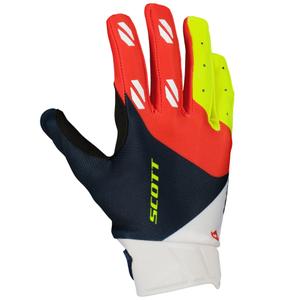 Rękawice motocrossowe SCOTT EVO RACE niebiesko-czerwono-fluo-żółte