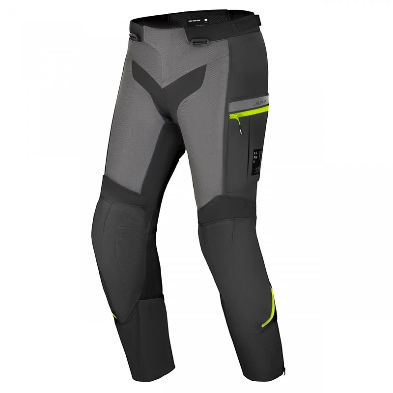 Spodnie motocyklowe Shima Alpha czarno-szaro-fluo żółte