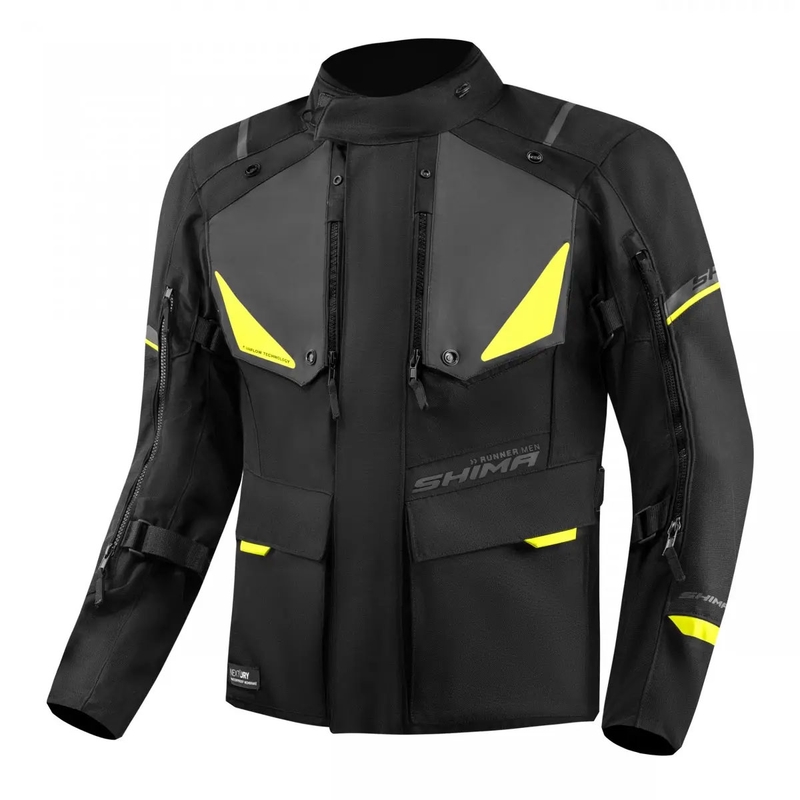 Kurtka motocyklowa Shima Runner czarno-fluo-żółta