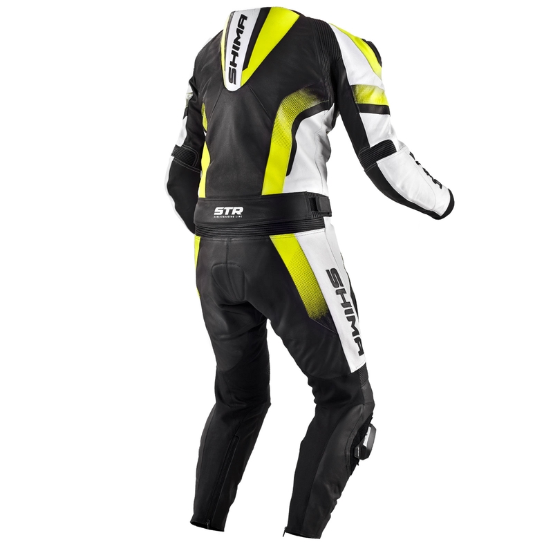 Kombinezon motocyklowy Shima STR czarno-biało-fluo żółty wyprzedaż