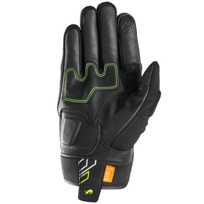 Rękawice motocyklowe Furygan Jet Neon D3O czarno-biało-fluorescencyjne żółte