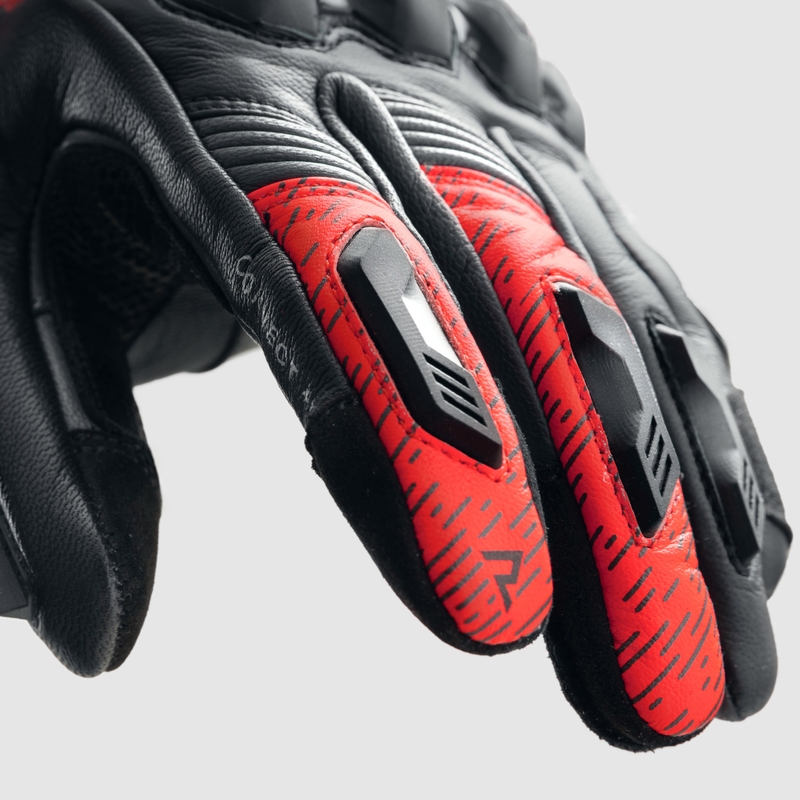 Rękawice motocyklowe Rebelhorn Viper czarno-szaro-fluo czerwone