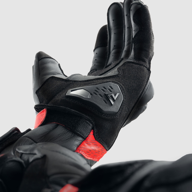 Rękawice motocyklowe Rebelhorn Viper czarno-szaro-fluo czerwone