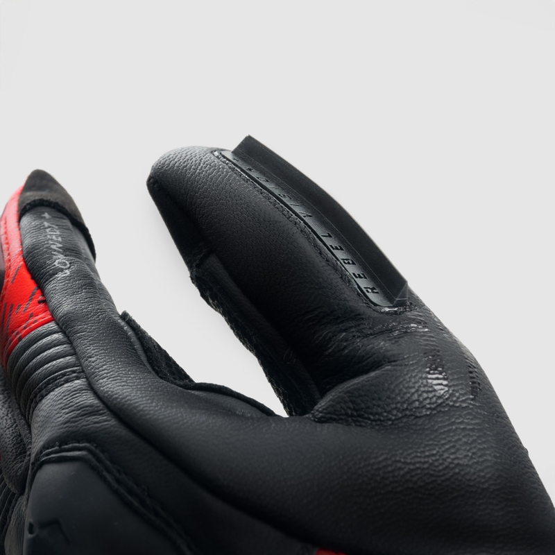 Rękawice motocyklowe Rebelhorn Viper czarno-szaro-fluo czerwone