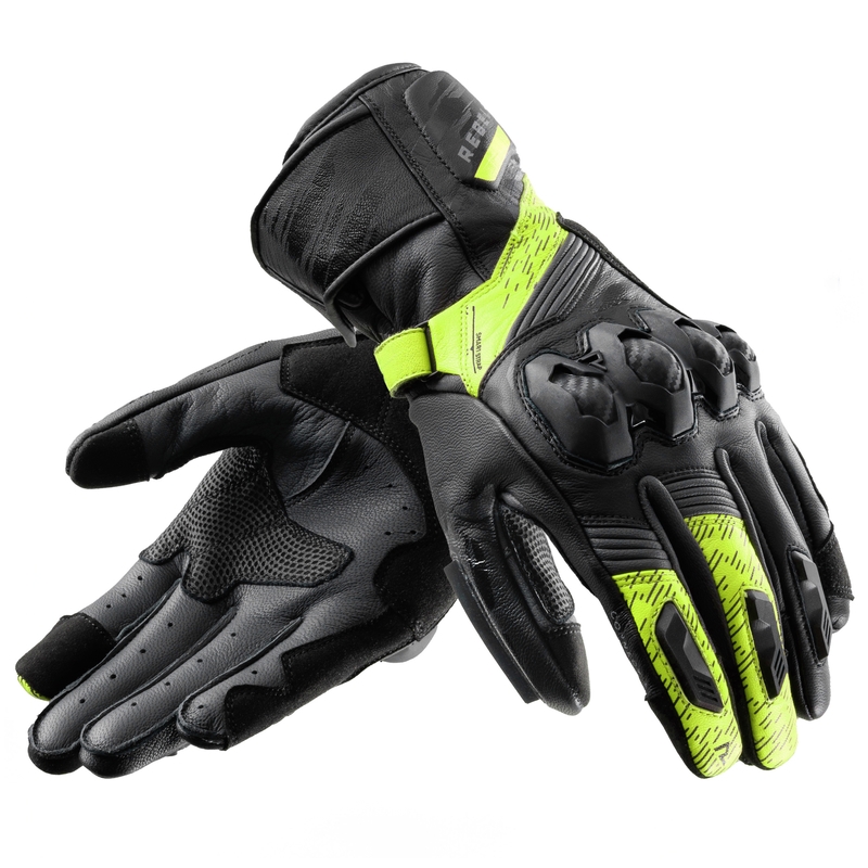 Rękawice motocyklowe Rebelhorn Viper czarno-szaro-fluo żółte